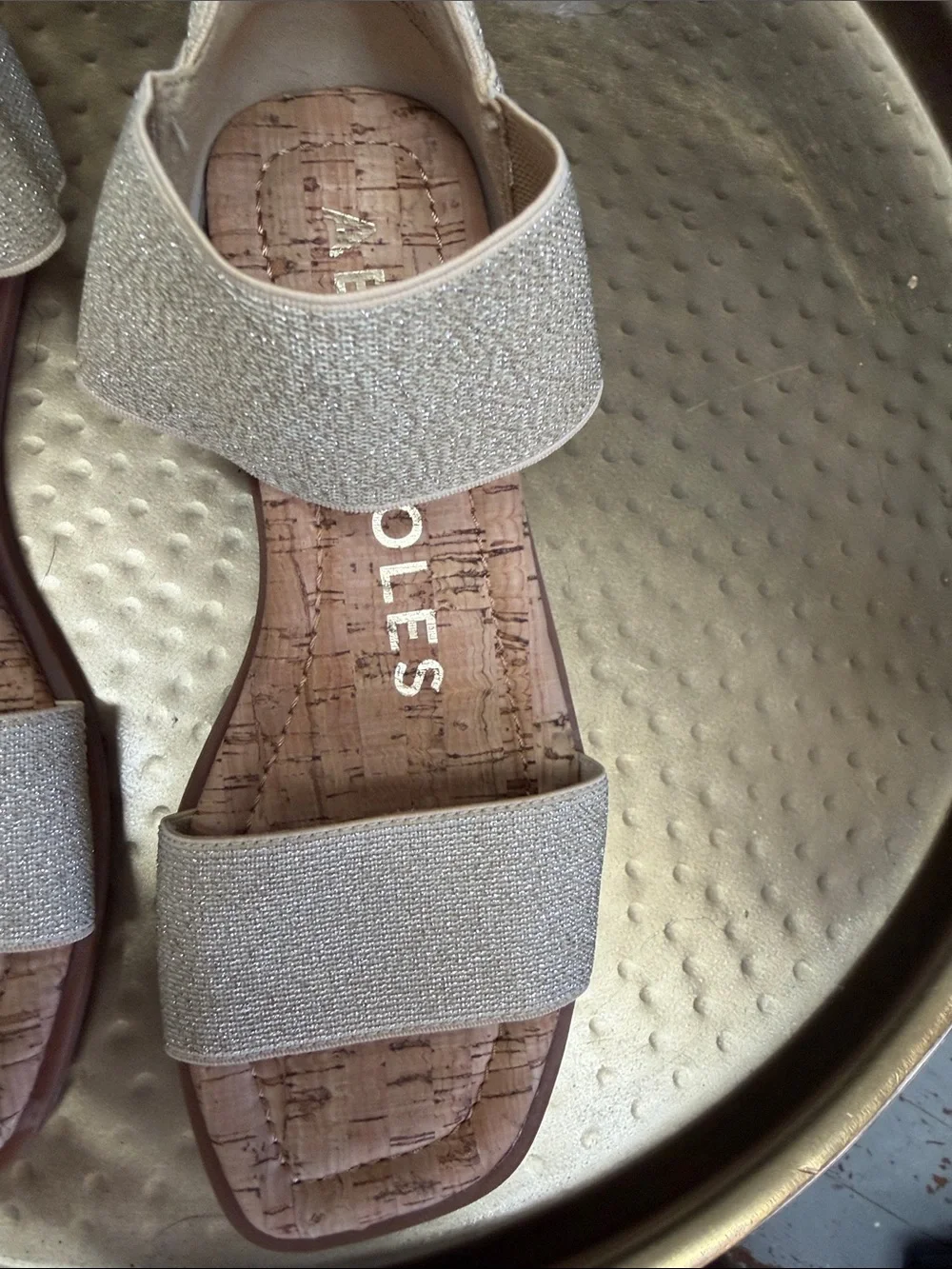 Aerosoles Gold Sandals NWOT